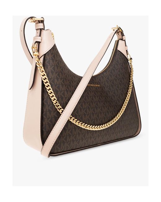 Michael Kors Brown Monogram-Pattern Satchel Bag