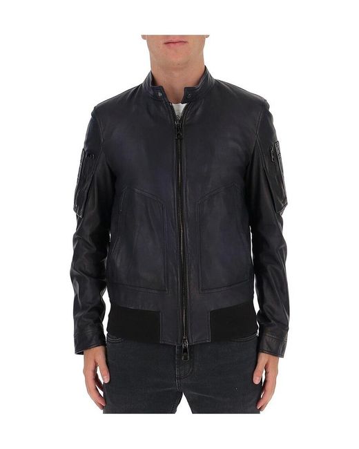 Neil Barrett Blue Zipper Casual Jacket for men