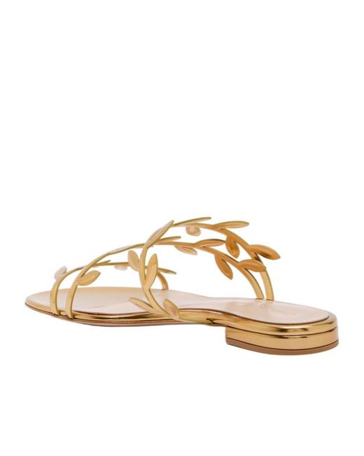 Gianvito Rossi Metallic Leather Sandals