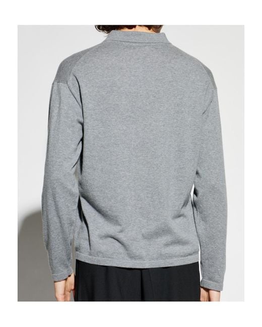 Lisa Yang Gray Lowen Polo Knitted Sweater for men