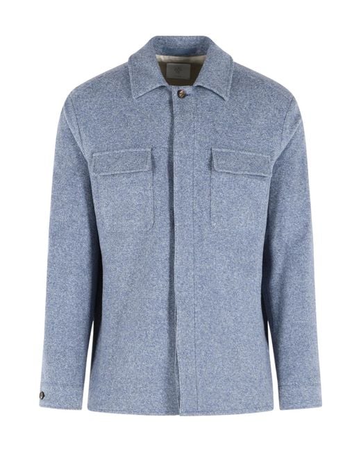 Eleventy Blue Long-Sleeved Jacket for men