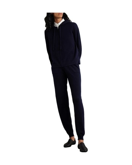 Allude Blue Wool And Cashmere-Blend Tapered Track Pants