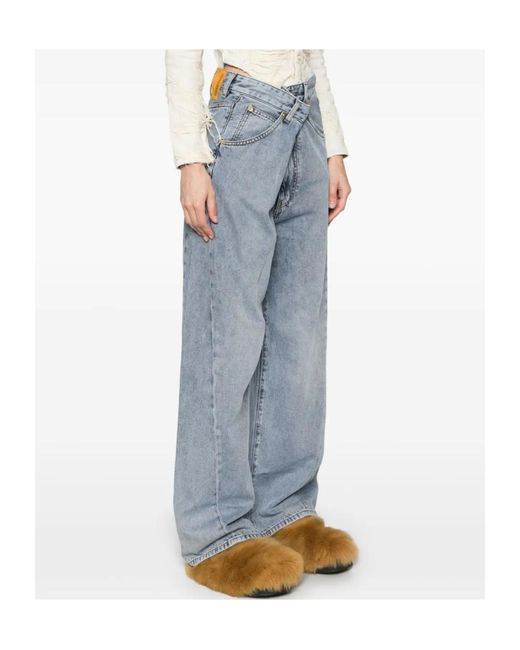 DARKPARK Blue Ines Fold Over Denim Jeans