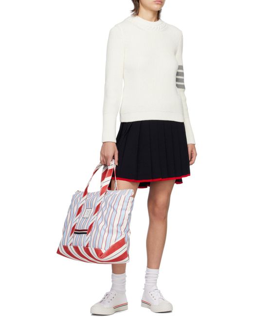 Thom Browne White Collegiate Lace-Up Sneakers