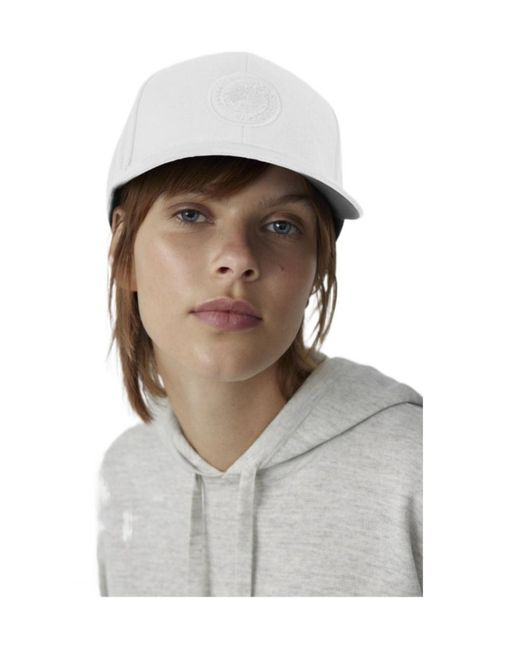 Canada Goose White Logo Embroidered Baseball Cap for men