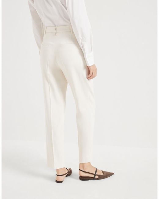 Brunello Cucinelli White Slouchy Trousers