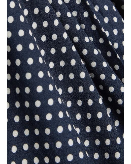 Reformation Blue Polka-Dot Woven Midi Dress