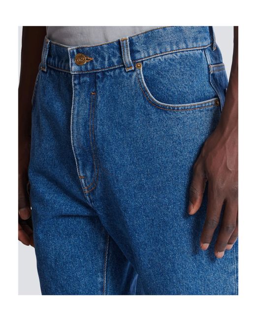 Balmain Blue Regular-Fit Straight Jeans for men