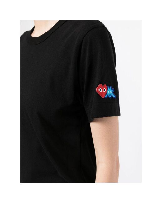 COMME DES GARÇONS PLAY Black Comme Des Garçons Play Logo Patch Crewneck T-Shirt