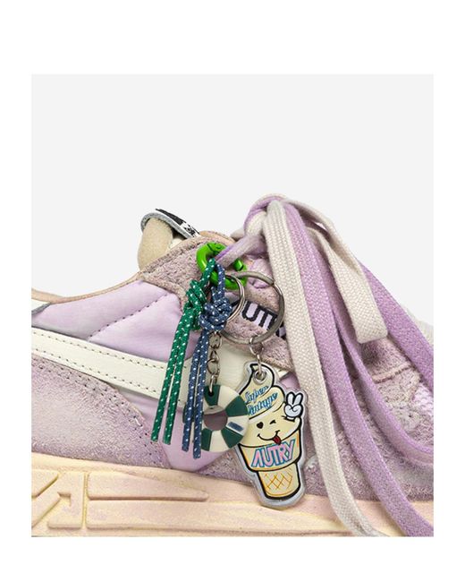 Autry Pink Reelwind Super Vintage Lace-Up Sneakers