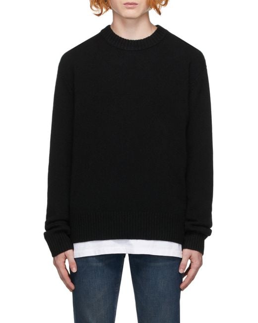 FRAME Black Cashmere Crew-Neck Sweater for men