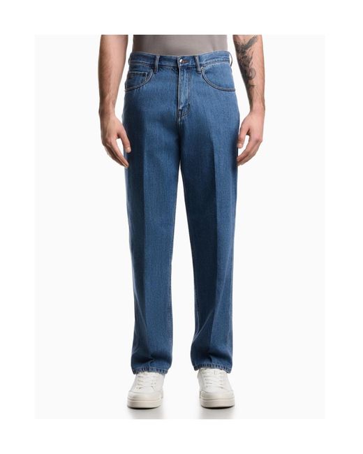 Emporio Armani Blue Tapered-Leg Jeans for men
