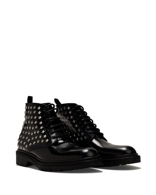Saint Laurent Black Lacing Ankle Boots for men