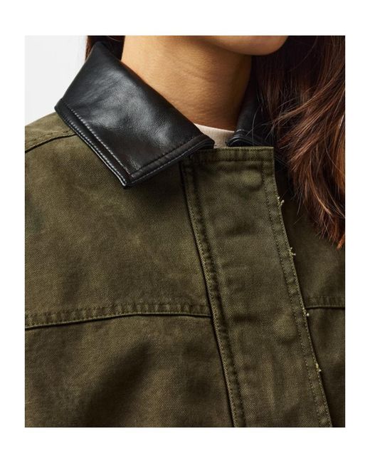 Anine Bing Green Lapel Long-Sleeved Casual Jacket