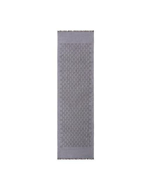 Gucci Gray Classic Logo Scarf for men