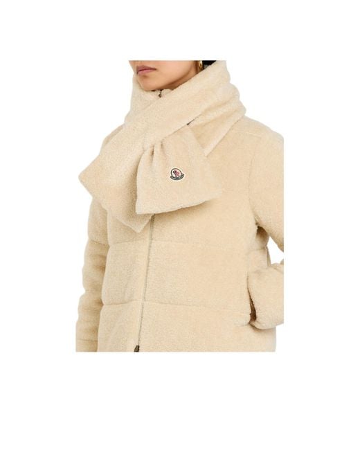 Moncler Natural Quilted Teddy Scarf
