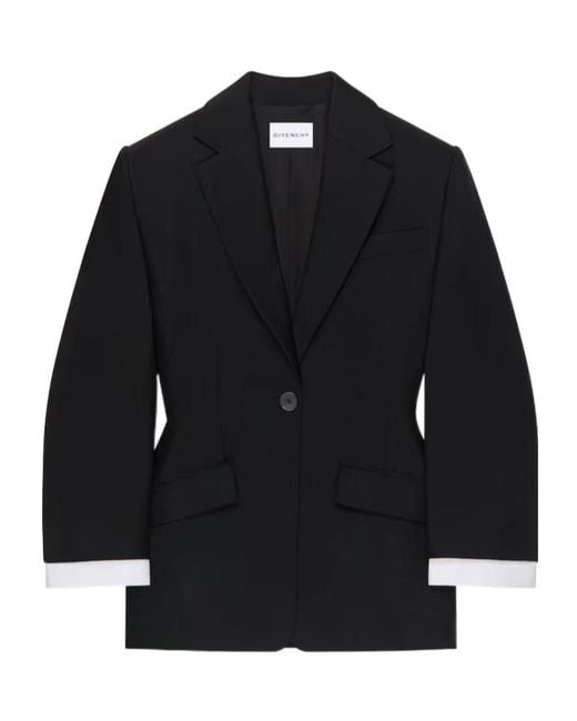 Givenchy Black Single-Breasted Tailored Blazer