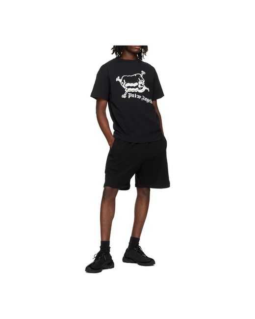 Palm Angels Black Skull Graphic T-Shirt for men