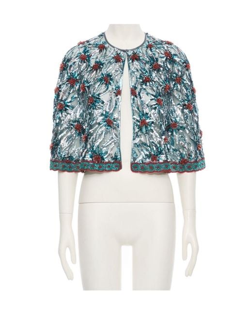 Valentino Blue Round-Neck Shawl