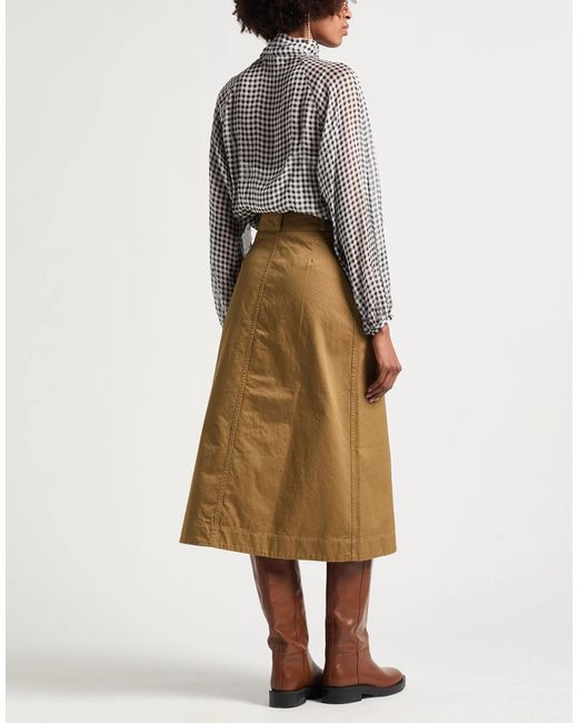 Saint Laurent Natural Liner-Free Solid Color Flared Skirt