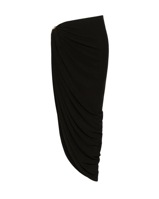 Sportmax Black Draped Asymmetric Skirt