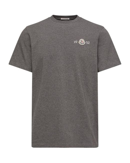 Moncler Gray Logo Cotton T-Shirt for men
