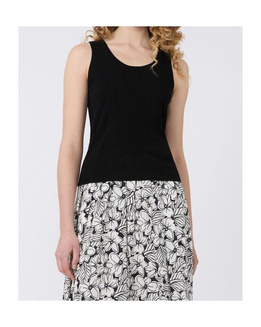 Weekend by Maxmara Black Ribbed Knitted Top
