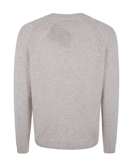 Zegna Gray V-Neck Knitted Jumper for men