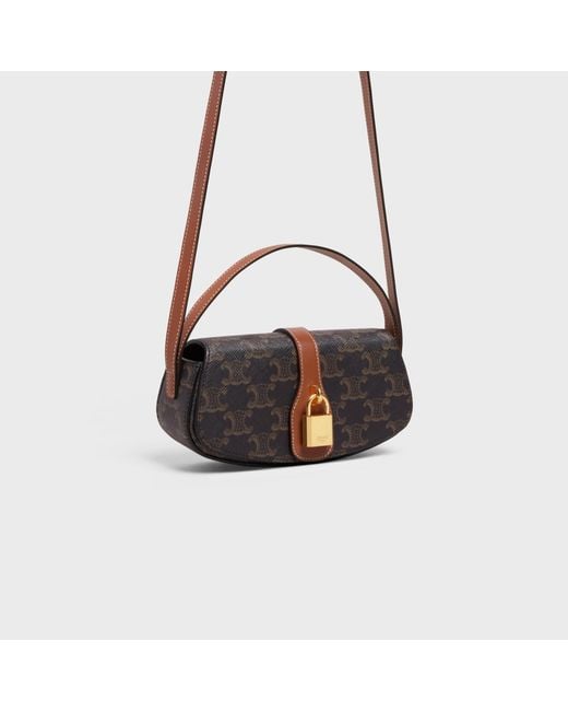 Céline Multicolor Logo Printed Cowhide Leather Lace Handbag