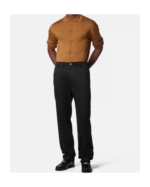 Versace Black Gabardine Chino Pants for men