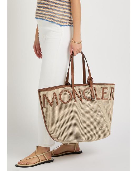 Moncler Natural Woven Leather Tote Bag
