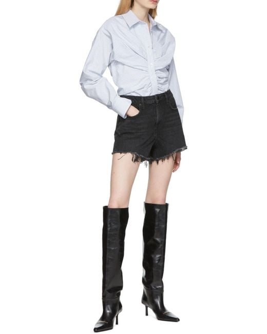 Alexander Wang Black Bite Denim Shorts