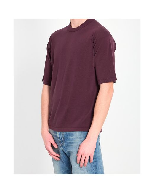 Roberto Collina Purple Relaxed Crewneck T-Shirt for men