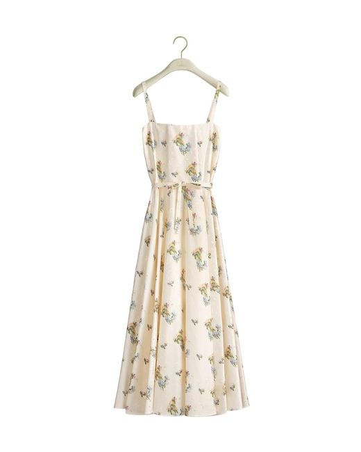 Dior Metallic Mid-Length Flared Dress With Belt