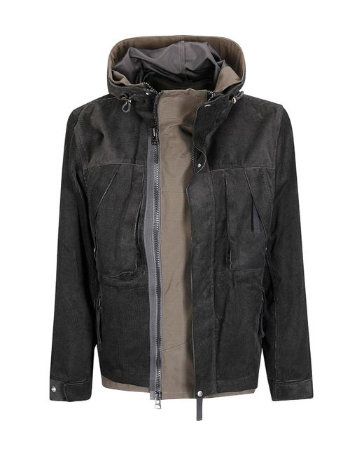 Sacai Black Corduroy Zipped Jacket for men