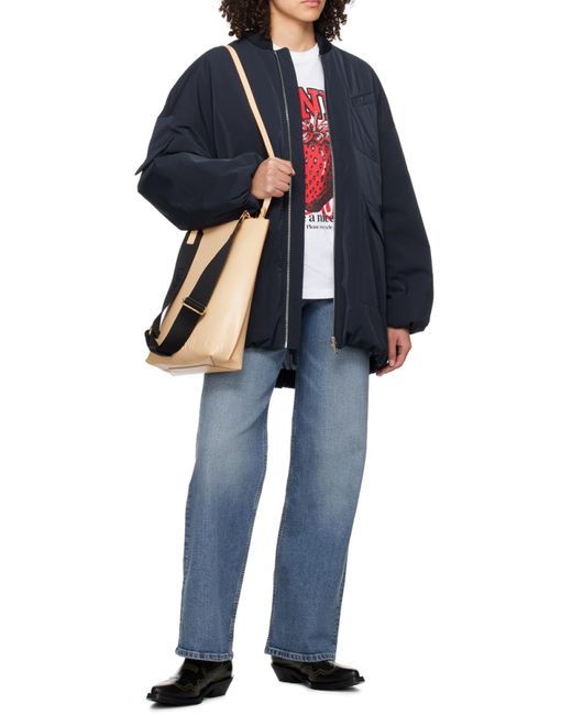 Ganni Blue Andi Straight Leg Jeans