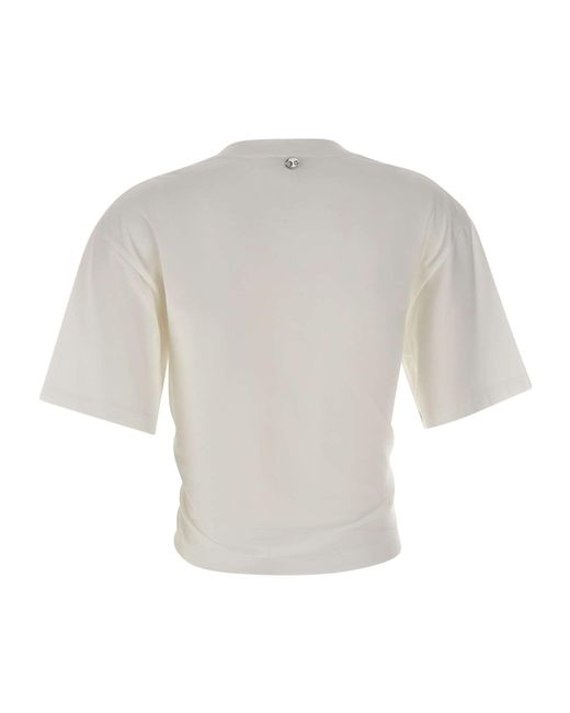 Rabanne White Rabanne Pacomania Cropped Ruched T-Shirt