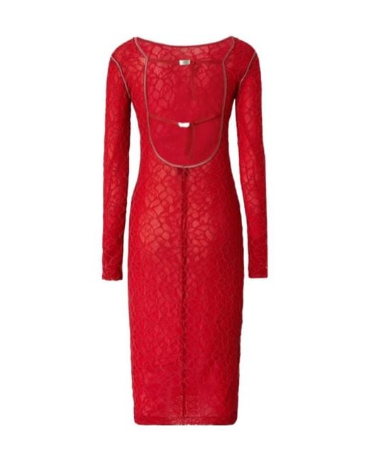 Pinko Red Aaron Open Back Dress