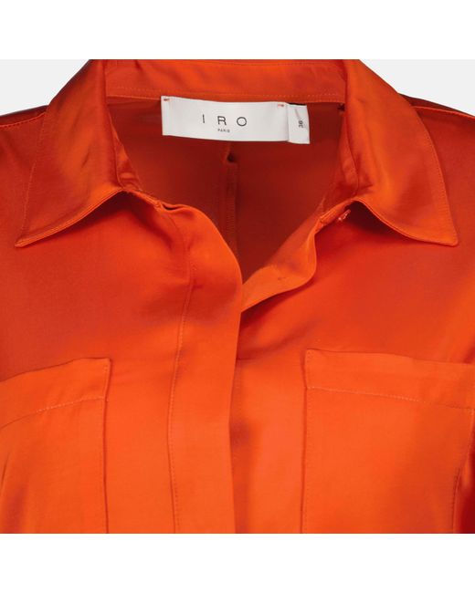 IRO Orange Ursana Long Shirt Dress