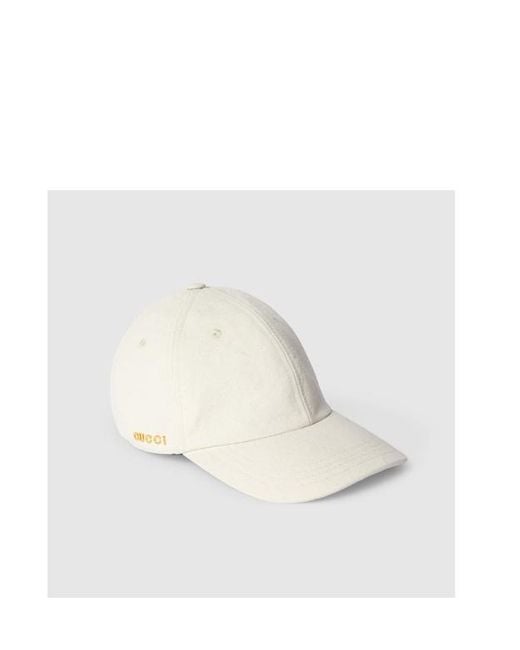 Gucci White Canvas Baseball Hat