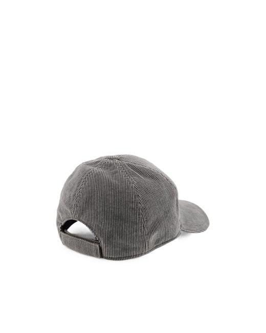 Miu Miu Gray Corduroy Baseball Cap