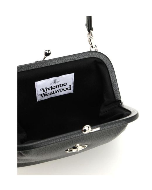 Vivienne Westwood Black Logo Detailed Clutch Bag
