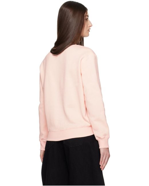 Lanvin Pink Logo Embroidered Crewneck Sweatshirt