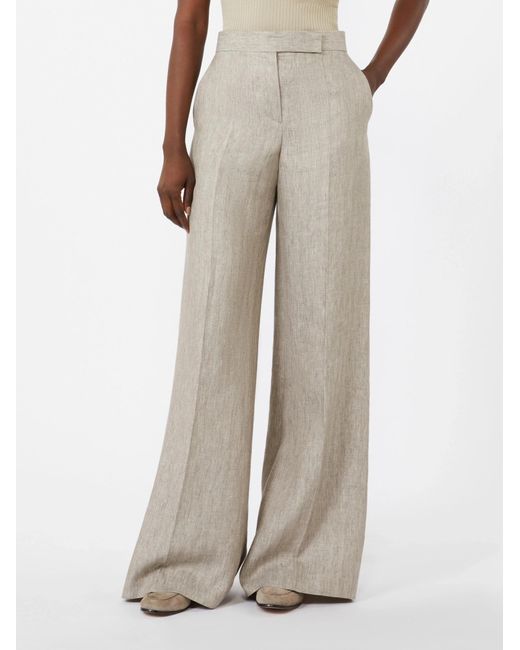 Max Mara Gray Deserto Wide-Leg Trousers