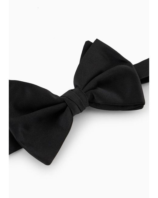 Giorgio Armani Black Oversize Bow Satin Tie for men