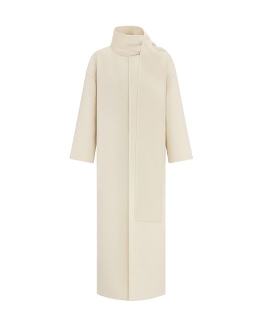 Dior White Coat With Scarf Collar