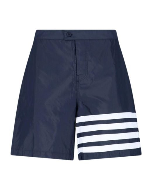 Thom Browne Blue Bar Shorts for men