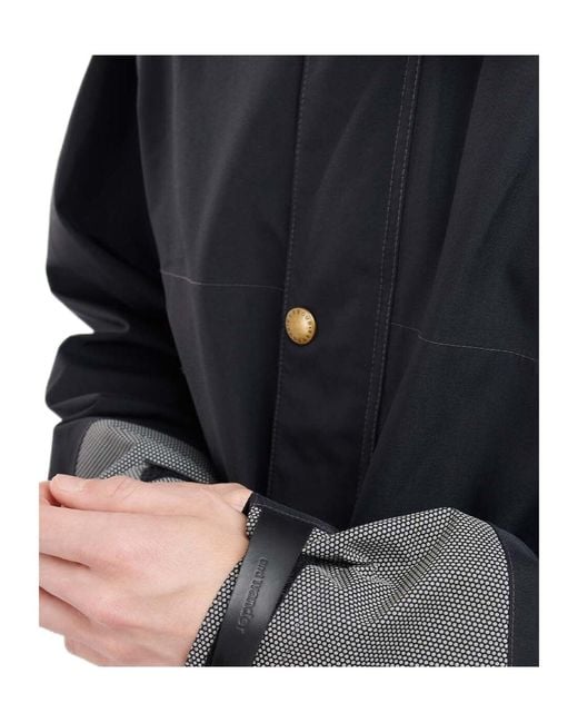 Barbour Black X And Wander Logo-Printed Drawstring Hooded Jacket for men