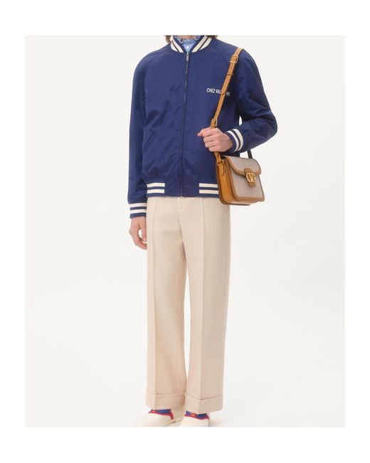 Valentino Blue Logo Printed Zip-Up Jacket for men