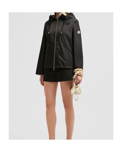 Moncler Black Cassiopea Zip-Up Hooded Jacket